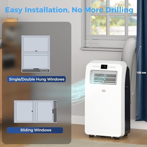 HOMCOM 11500 BTU Portable AC with Dehumidifier and Fan 1