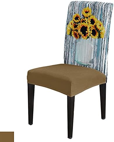 Soft Chair Protectors Covers Set of 6 with Elastic Bands