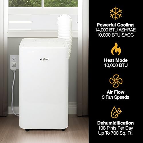 Whirlpool 14000 BTU Portable AC with Heater and Dehumidifier
