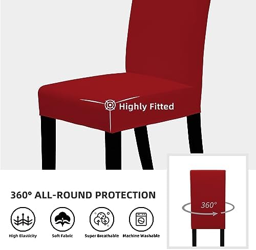 Easy-Going Dining Chair Covers Set of 2 Parsons Chair Slipcovers Christmas Red