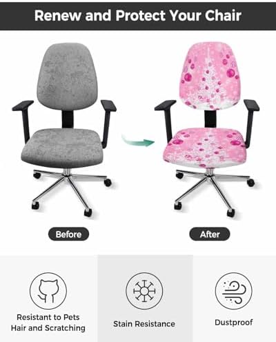 Christmas Office Chair Cover with Xmas Tree Design 1