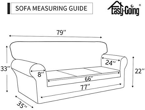 Easy-Going 2 Pieces Microfiber Stretch Sofa Slipcover - Spandex Soft Fitted Couch Cover