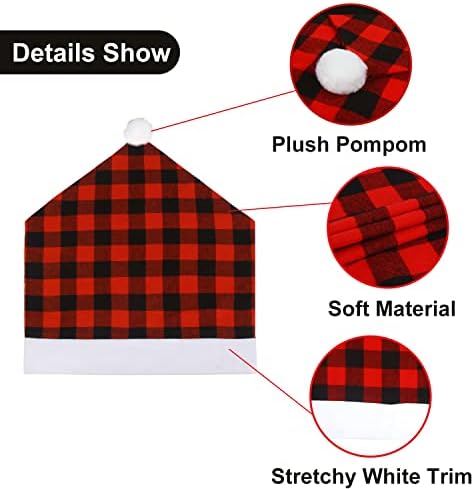 FOIMAS Christmas Santa Hat Chair Covers 4PCS 1