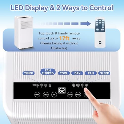 KOKEBREN 10000 BTU Portable Air Conditioner with Cooling Dry and Fan Functions