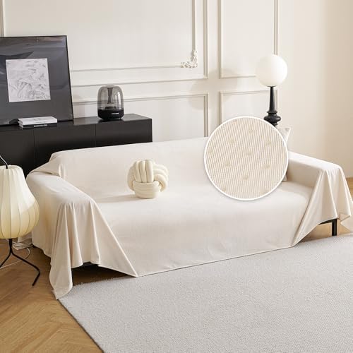 MYSKY HOME White Sofa Cover for 3 Cushion Sectional