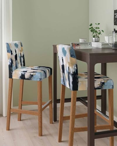 Abstract Oil Painting Bar Stool Covers Set of 4 Modern Canvas Art Slipcovers