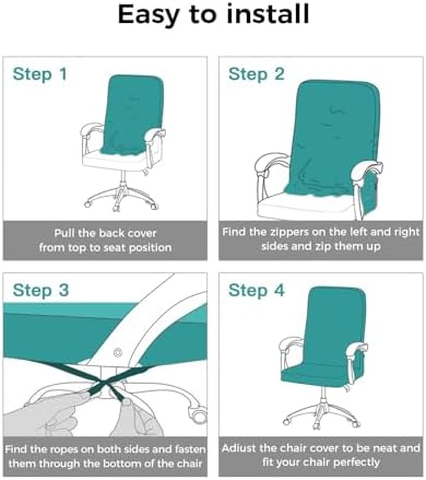 DecorLovee Modern Canvas Chair Cover with Zipper and Armrests