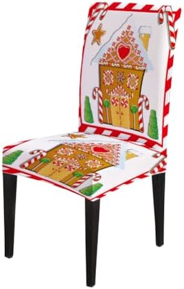CAPSCEOLL 6 Pack Christmas Gingerbread House Dining Chair Covers 1