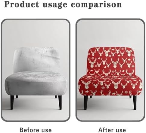 Stretch Armless Deer Print Accent Chair Slipcover