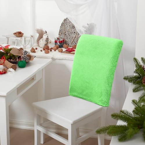 Christmas Chair Covers Set of 4 Luxury Plush Lime Green Chair Back Covers