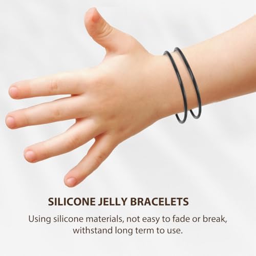 BESPORTBLE 10 Piece Black Silicone Bracelet Set