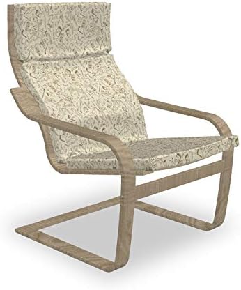 Lunarable Cartoon Armchair Pad with Removable Slipcover