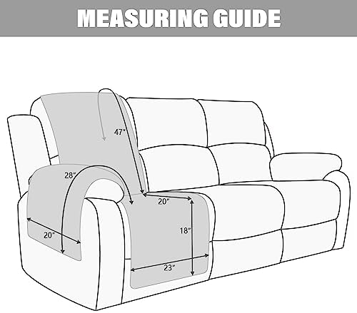 Waterproof Recliner Chair Cover Non-Slip Pet and Kids Protection 23 Inch Left