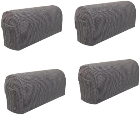 Sofa Armrest Covers Pack of 4 with Elastic Pocket Protector