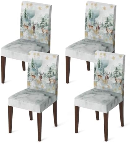 Horaldaily 4PCS Christmas Dining Chair Covers