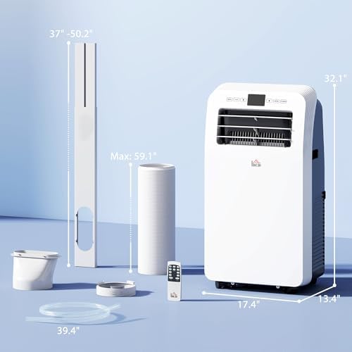 HOMCOM 11500 BTU Portable AC with Dehumidifier and Fan 1