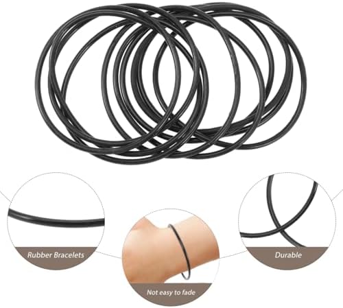 BESPORTBLE 10 Piece Black Silicone Bracelet Set