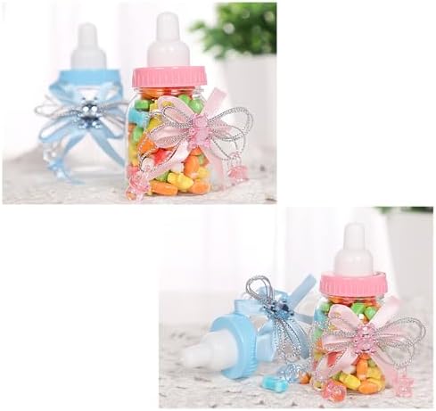12 Pcs Baby Bottle Shower Favor with Blue Tops Pink