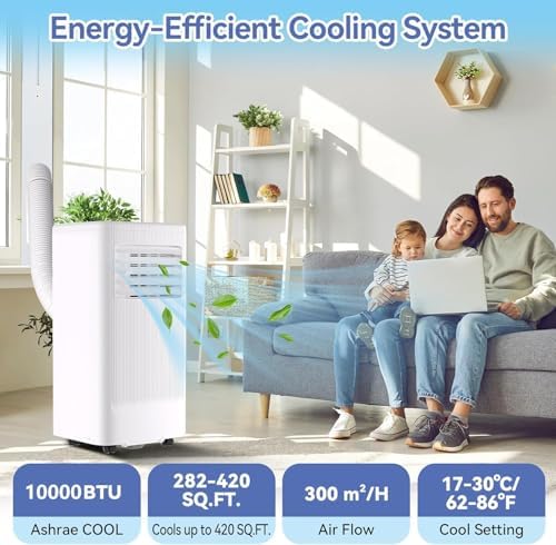KOKEBREN 10000 BTU Portable Air Conditioner with Cooling Dry and Fan Functions