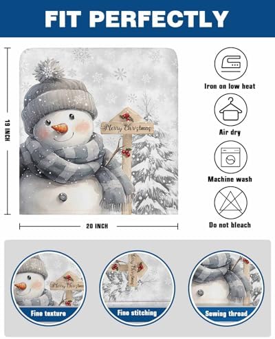 Christmas Chair Covers Set of 4 Snowman Slipcover for Dining Chairs