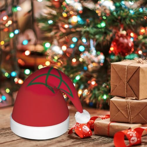 Moroccan Flag Christmas Hat with LED Lights