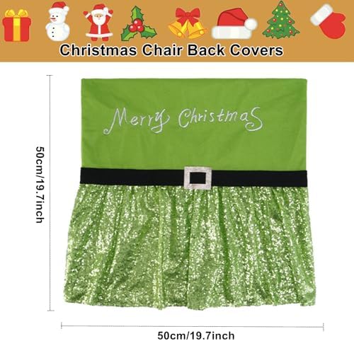 2Pcs Christmas Chair Back Covers for Holiday Decor