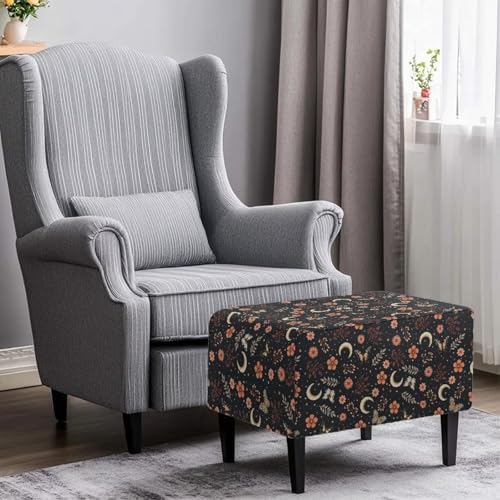 Flowers Moon Ottoman Slipcover for Stool and Bench