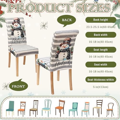 6 Pcs Christmas Snowman Chair Covers Winter Decor