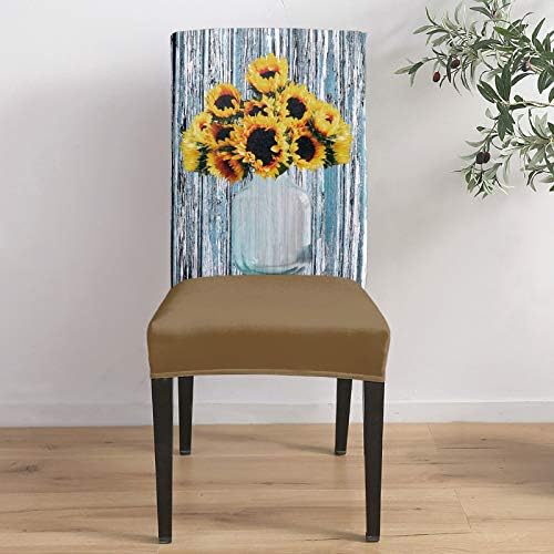 Soft Chair Protectors Covers Set of 6 with Elastic Bands