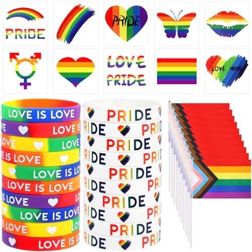 JUNEBRUSHS 40 Pcs Pride Accessories Set 1