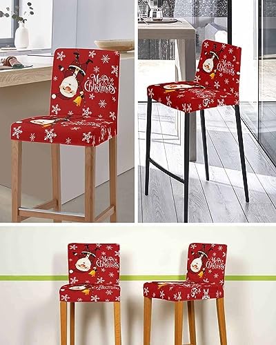 Merry Christmas Bar Stool Covers with Backs Set of 4