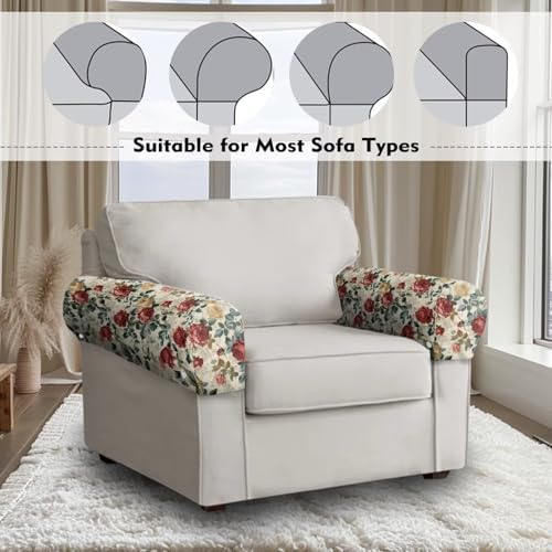 Arm Chair Covers Set of 2 Rose Red Twist Pin 1