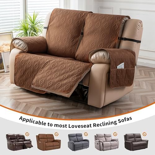 Genina Waterproof Recliner Cover for 2 Seat Non-Slip and Washable