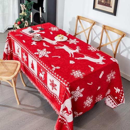 EVENHUG Reversible Christmas Sofa Cover with Tassels
