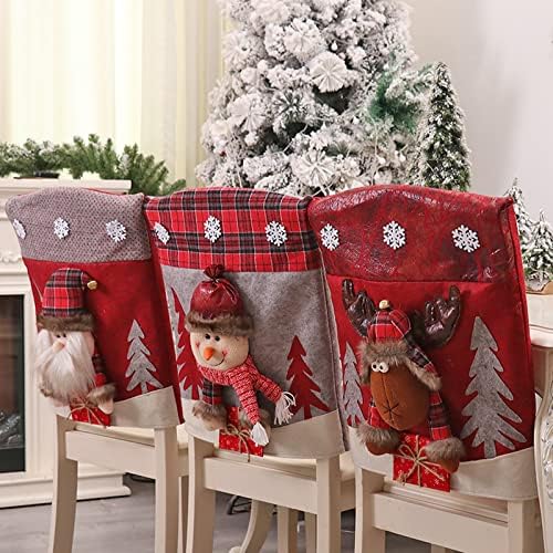 Christmas Chair Covers Set of 6 for Holiday Decor