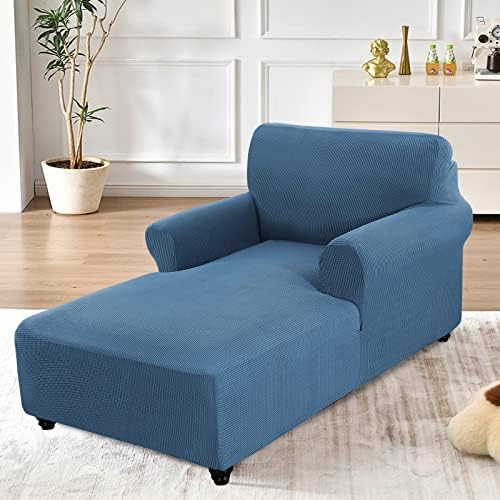 ele ELEOPTION Dust Blue Chaise Lounge Slipcover