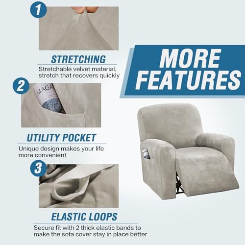 HVERSAILTEX 4-Piece Recliner Chair Cover Set