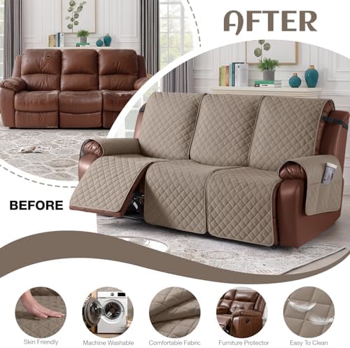 KinCam Waterproof Recliner Sofa Cover for 3 Seat