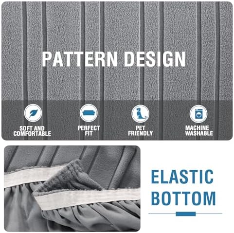 HVERSAILTEX High Stretch Sofa Slipcover 1-Piece Grey
