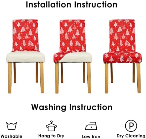 Roszwtit Christmas Tree Chair Covers 6 Pack