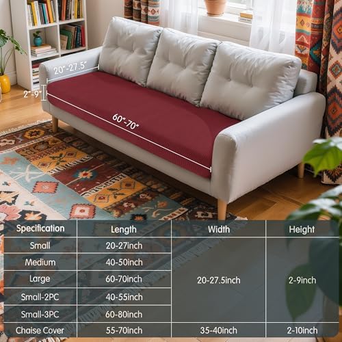 Hokway Sofa Slipcover - Christmas Wine Red Large