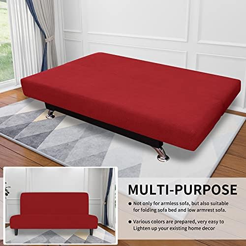 Easy-Going Stretch Futon Slipcover Large Red 1