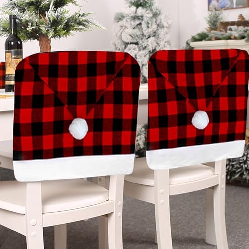 FOIMAS Christmas Santa Hat Chair Covers 4PCS 1