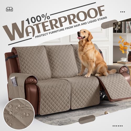 KinCam Waterproof Recliner Sofa Cover for 3 Seat