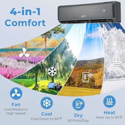 COSTWAY 24000 BTU WiFi Mini Split AC Unit with Heat Pump