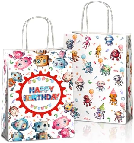 JOYGATHER 24 Pcs Robot Tote Bags with Handles