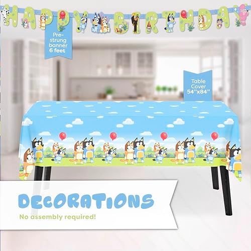 Unique Bluey Birthday Party Supplies Set for 16 Guests