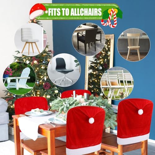 CCINEE 4pcs Christmas Chair Covers for Xmas Decor