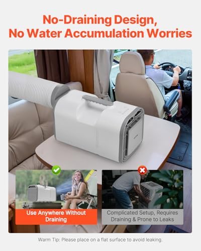 VEVOR 4250 BTU Portable AC with 3 Speeds and 24H Timer White