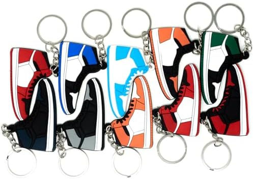 Retro Sneaker Keychains Pack of 10 for Kids